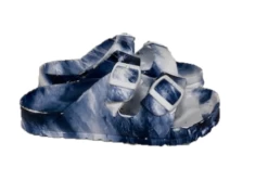 Surf7 Blue And White Childrens Double Buckle Slides FF283B-BLUEWHT