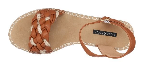 Good Choice Tan Cati Espadrille Womens Wedge Sandals 5 Good Choice Tan Cati Espadrille Womens Wedge Sandals - Image 3