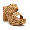 Beach By Matisse Cognac Gem Raffia Women's Platform Heel Sandals GEM-RAFFIA -Vogue Shoes gem raffia 3