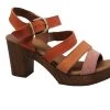 Eric Michael Orange Jamie Womens Adjustable Buckle Sandals