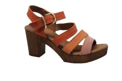 Eric Michael Orange Jamie Womens Adjustable Buckle Sandals