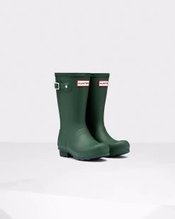 Hunter Boots Hunter Classic Hunter Green Matte Kids Waterproof Boots JFT6000RMA-HGR -Vogue Shoes jft6000rma hgr