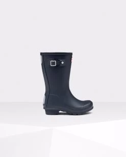 Hunter Boots Hunter Classic Navy Matte Kids Waterproof Boots JFT6000RMA-NVY -Vogue Shoes jft6000rma nvy 1