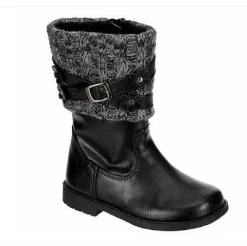 Rachel Kimmy Girl's Black Pull-Up Fashion Boot