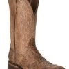 Circle G By Corral Tan 12 Inch Men's Caiman Patchwork Vamp Men's Square Toe Boots L5949 -Vogue Shoes l5949 1
