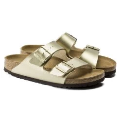 Birkenstock Gold Arizona Birko-Flor Womens Slide On Sandals N1016111 15 Birkenstock Gold Arizona Birko-Flor Womens Slide On Sandals N1016111 -Vogue Shoes n1016111 pair