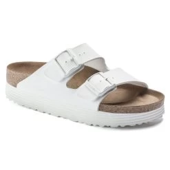 Birkenstock White Arizona Platform Vegan Ladies Sandals N1018581