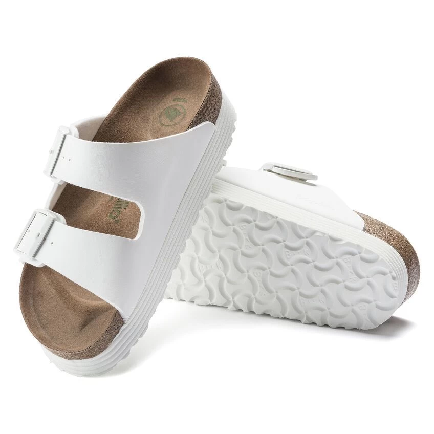 Birkenstock White Arizona Platform Vegan Ladies Sandals N1018581 4 Birkenstock White Arizona Platform Vegan Ladies Sandals N1018581 - Image 2