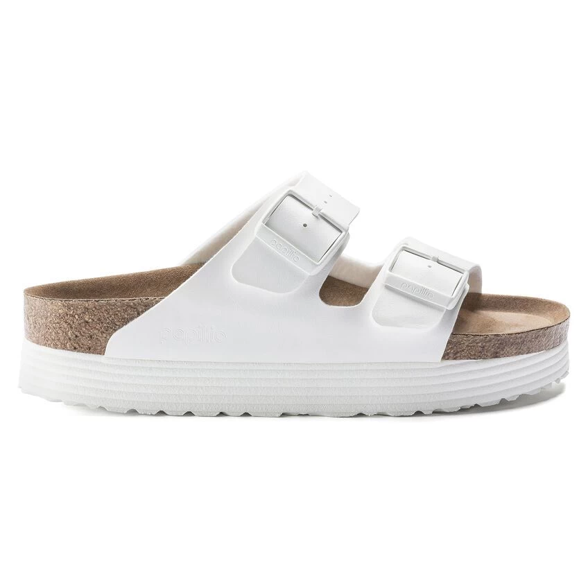 Birkenstock White Arizona Platform Vegan Ladies Sandals N1018581 7 Birkenstock White Arizona Platform Vegan Ladies Sandals N1018581 - Image 5
