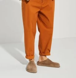 Birkenstock Gray Taupe Zermatt Premium Suede Leather Women's Clog N1021366 -Vogue Shoes n1021366 1