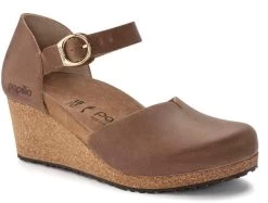 Birkenstock Cognac Mary Ring-Buckle Womens Wedge Shoes N1023525