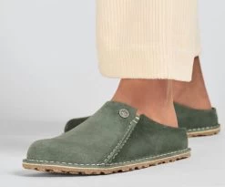 Birkenstock Thyme Zermatt Premium Womens Suede Leather Clogs N1025144 -Vogue Shoes n1025144 1