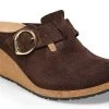 Birkenstock Roast Fanny Ring-Buckle Womens Papillio Suede Leather Platfrom Clogs N1025331 -Vogue Shoes n1025331