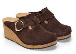 Birkenstock Roast Fanny Ring-Buckle Womens Papillio Suede Leather Platfrom Clogs N1025331 -Vogue Shoes n1025331 3