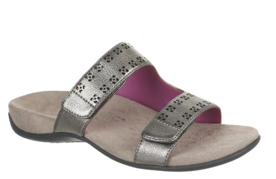Vionic Pewter Nakia Womens Slide Sandals NAKIA-PEWTER 3 Vionic Pewter Nakia Womens Slide Sandals NAKIA-PEWTER