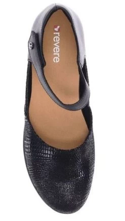 Revere Black Lizard Osaka Mary Jane Womens Shoe -Vogue Shoes osaka black 3