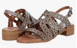 Eric Michael Taupe Padma Womens Woven Braided Leather Strap Sandals