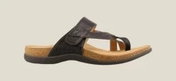 Taos Black Perfect Toe Loop Womens Sandals PRF-14050 -Vogue Shoes prf 14050 3 resized crop x2
