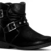 Rachel Princeton Black Buckle Accent Side Zipper Kids Ankle Boots PRINCETON-BLK