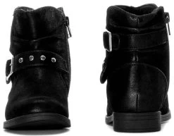 Rachel Princeton Black Buckle Accent Side Zipper Kids Ankle Boots PRINCETON-BLK -Vogue Shoes princeton blk 3