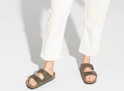 Birkenstock Faded Khaki Arizona Soft Footbed Mens Sandals 1019313 -Vogue Shoes r1019313 1