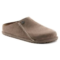 Birkenstock Gray Taupe Zermatt Premium Suede Leather Men's Clog R1021318 -Vogue Shoes r1021318 1 resized