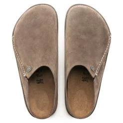 Birkenstock Gray Taupe Zermatt Premium Suede Leather Men's Clog R1021318 -Vogue Shoes r1021318 3 resized