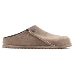 Birkenstock Gray Taupe Zermatt Premium Suede Leather Men's Clog R1021318 -Vogue Shoes r1021318 5 resized