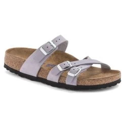 Birkenstock Purple Fog Franca Soft Footbed Nubuck Leather Women's Sandals R1024209 -Vogue Shoes r1024209 1 resized
