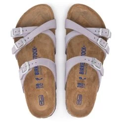 Birkenstock Purple Fog Franca Soft Footbed Nubuck Leather Women's Sandals R1024209 -Vogue Shoes r1024209 3 resized