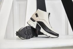 Rieker Beige Womens Short Front Zipper Boots N6352 -Vogue Shoes rieker n6352 60 223 11915