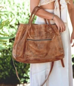Bed Stu Tan Rustic ROCKAWAY Womens Leather Handbag A610047