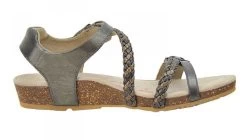 Aetrex Gunmetal Jillian Braided Quarter Strap Womens Sandals SC465 -Vogue Shoes sc465 1 1