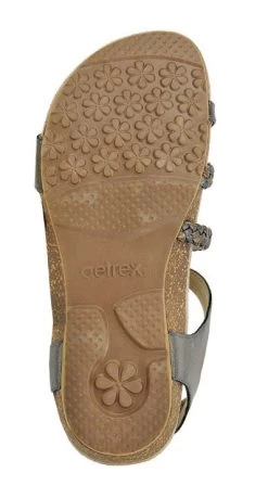 Aetrex Gunmetal Jillian Braided Quarter Strap Womens Sandals SC465 -Vogue Shoes sc465 4 1