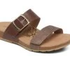 Aetrex Brown Daisy Adjustable Womens Slide Sandals SC542