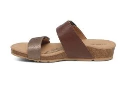 Aetrex Brown Daisy Adjustable Womens Slide Sandals SC542 -Vogue Shoes sc542 2