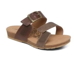 Aetrex Brown Daisy Adjustable Womens Slide Sandals SC542 -Vogue Shoes sc542 3