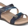 Aetrex Navy Jess Adjustable Quarter Strap Sandal SE215 -Vogue Shoes se215 1 resized