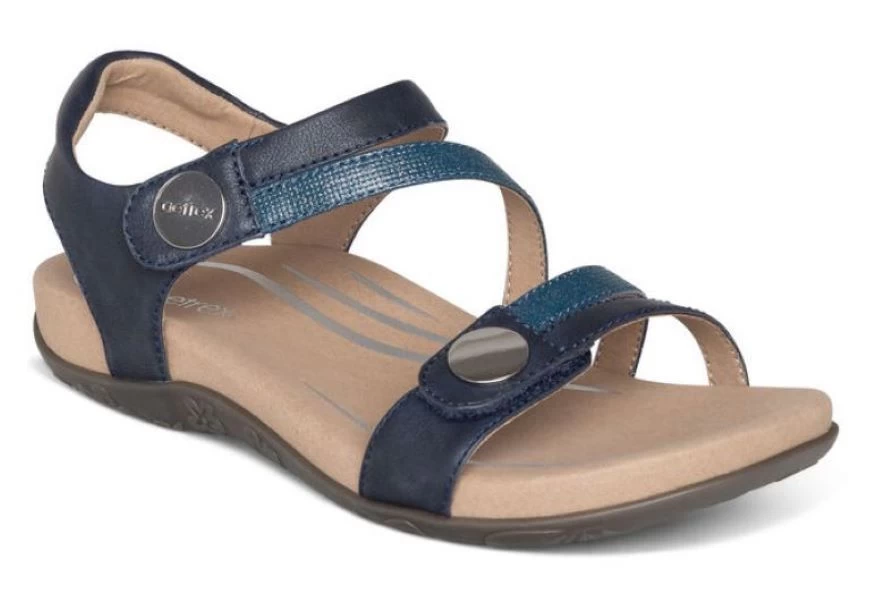 Aetrex Navy Jess Adjustable Quarter Strap Sandal SE215 3 Aetrex Navy Jess Adjustable Quarter Strap Sandal SE215