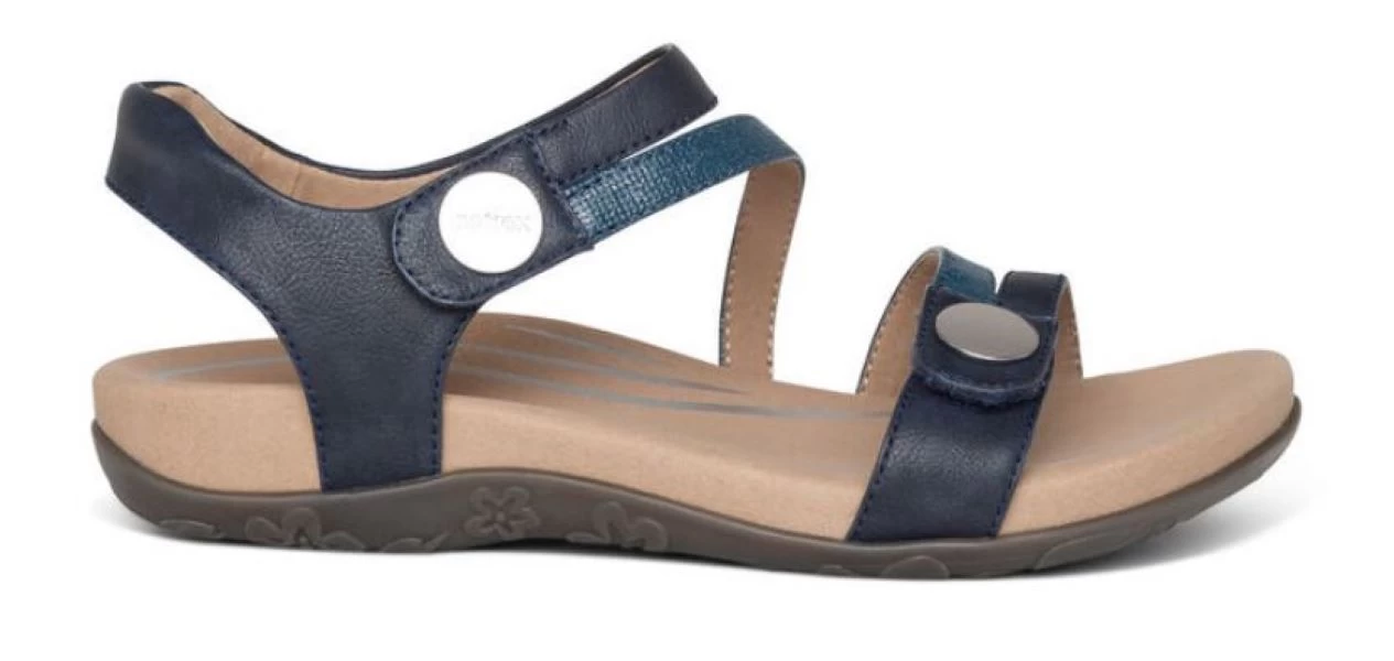 Aetrex Navy Jess Adjustable Quarter Strap Sandal SE215 4 Aetrex Navy Jess Adjustable Quarter Strap Sandal SE215 - Image 2