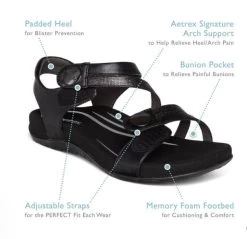 Aetrex Navy Jess Adjustable Quarter Strap Sandal SE215 15 Aetrex Navy Jess Adjustable Quarter Strap Sandal SE215 -Vogue Shoes se215 7 resized
