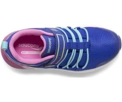 Saucony Navy/Pink Flash Glow 2.0 Girl's Wide Width Sneakers SK165064W -Vogue Shoes sk165064w 5 resized