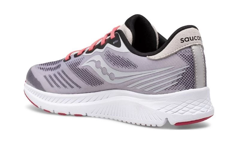 Saucony Grey/Cherry Big Kid's Ride 14 Sneaker SK165320 4 Saucony Grey/Cherry Big Kid's Ride 14 Sneaker SK165320 - Image 2