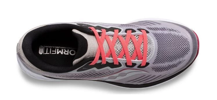 Saucony Grey/Cherry Big Kid's Ride 14 Sneaker SK165320 6 Saucony Grey/Cherry Big Kid's Ride 14 Sneaker SK165320 - Image 4