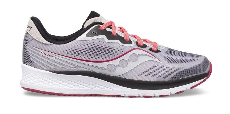Saucony Grey/Cherry Big Kid's Ride 14 Sneaker SK165320 5 Saucony Grey/Cherry Big Kid's Ride 14 Sneaker SK165320 - Image 3