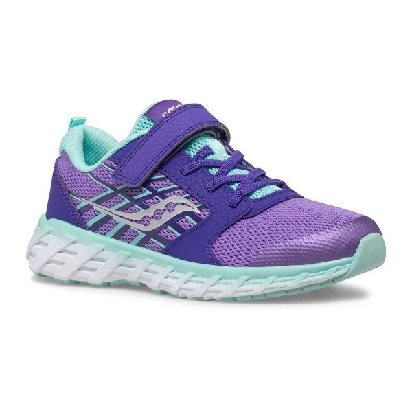 Saucony Purple/Turquoise Wind 2.0 A/C Big Kids Size Sneakers SK165492 3 Saucony Purple/Turquoise Wind 2.0 A/C Big Kids Size Sneakers SK165492