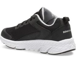 Saucony Black/White Big Kids Wind Lace Sneakers SK261815 -Vogue Shoes sk261815 080718 ss19 02