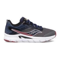 Saucony Grey, Navy And Maroon Big Kids Axon Sneaker SK265438 -Vogue Shoes sk265438 3 resize