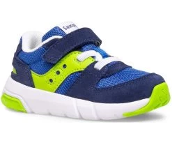 Saucony Blue With Green Little Kid's Jazz Lite 2.0 Sneaker SL265027 -Vogue Shoes sl265027 2 resave
