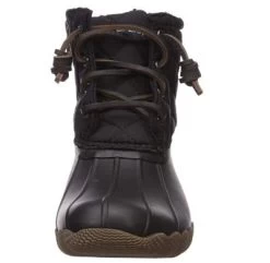 Sperry Black Matte Children Salwater Water Resistant Boots STK161233 -Vogue Shoes stk161233 1